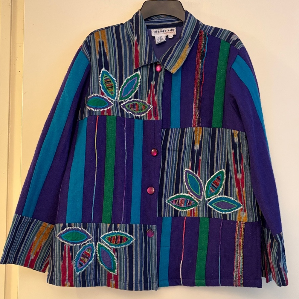 Vintage‎ Bedford Fair Aztec Woven Western Button Up Jacket, size XL